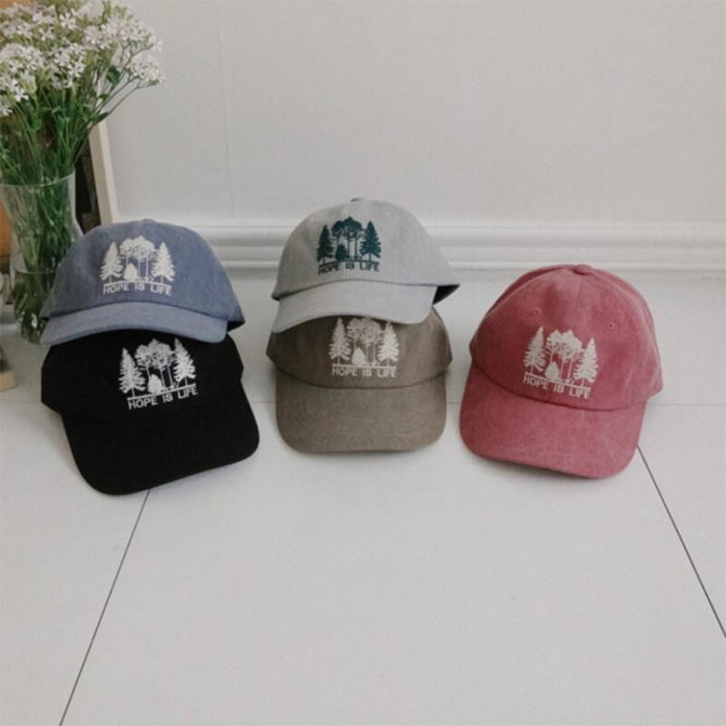 Women s cotton point tree embroidery hat C8073_Blue