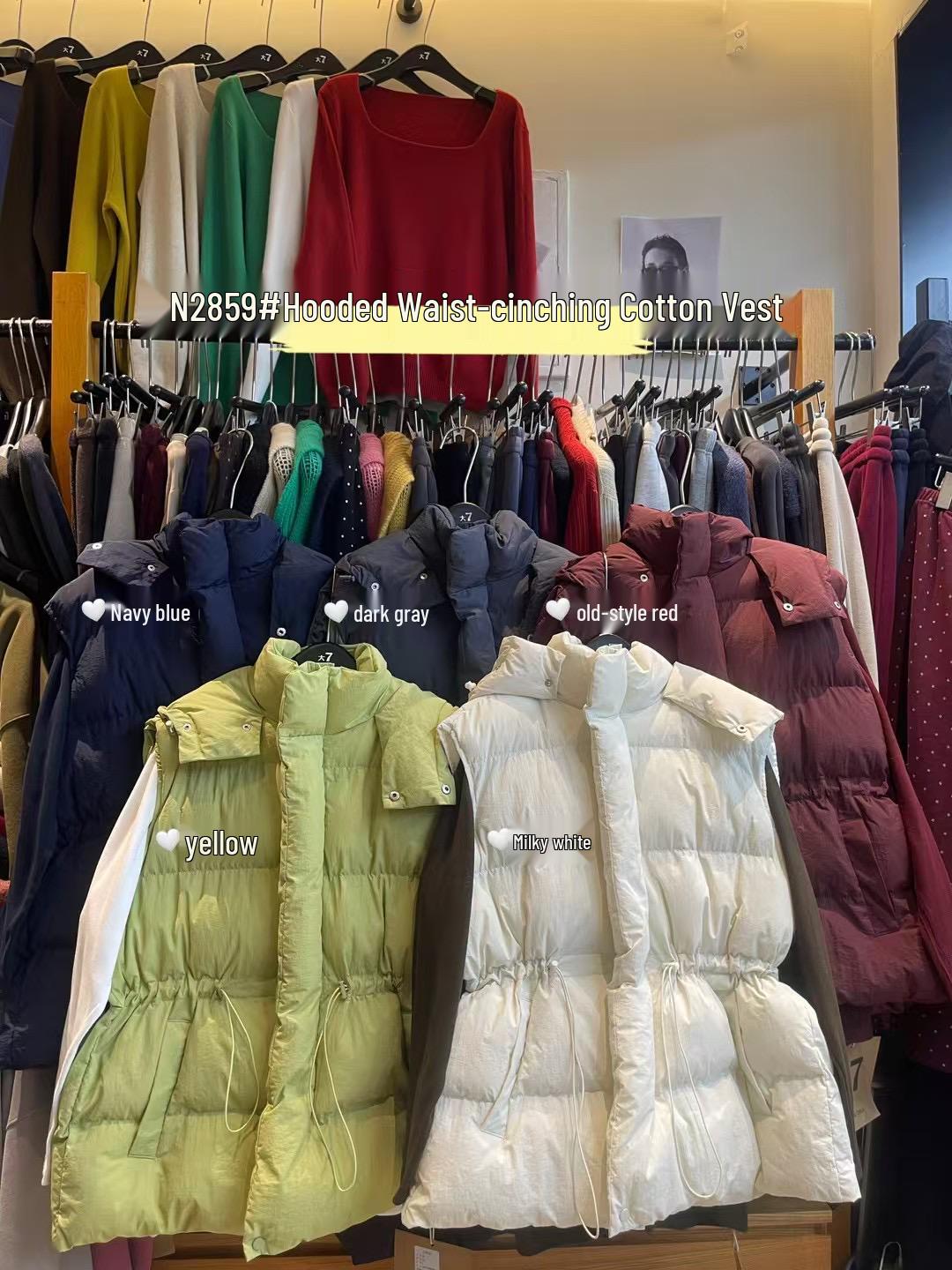 

7 Женский зимний свободный жилет большого размера в корейском стиле с капюшоном и кулиской на талии One Size