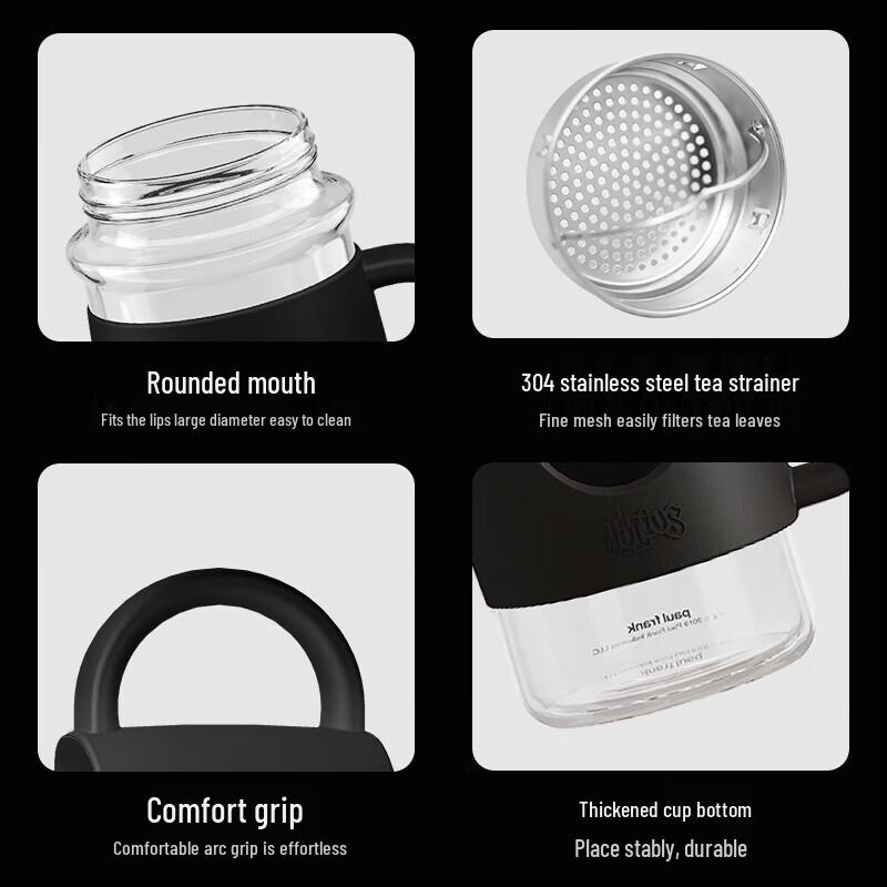 Paul Frank High Borosilicate Glass Tea Infuser Bottle