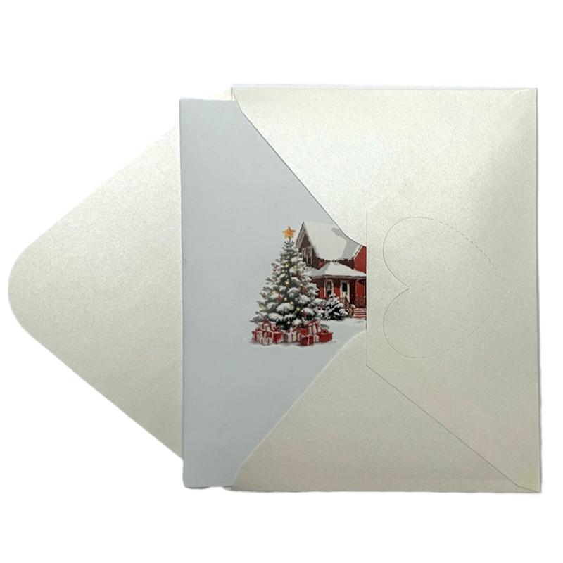 3D Christmas Card Night Before Christmas Scene With Santa, Reindeer, Snowy Village & Moonlit Sky Festive Holiday Greeting Card F