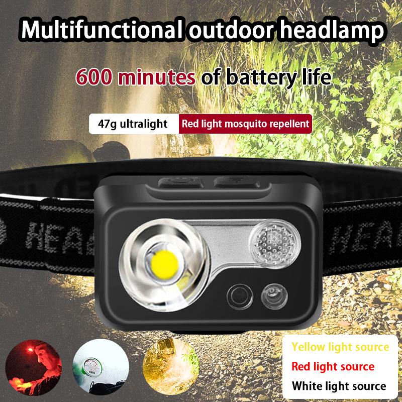 Mini Wiederaufladbare Leistungsstarke Sensor Stirnlampe USB Stirnlampe Taschenlampe Scheinwerfer LED Stirnlampe Camping Suchscheinwerfer