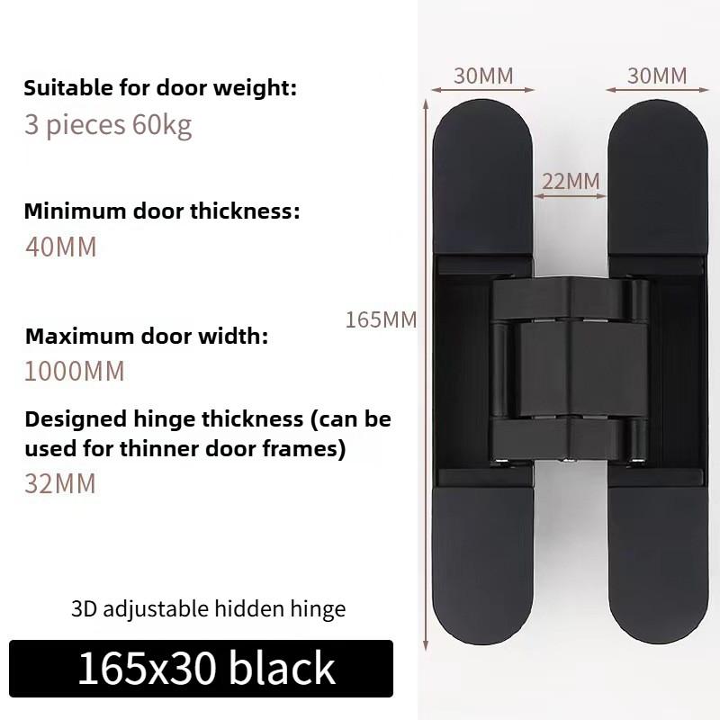3D Hardware Supplies Hidden Door Hinges Adjustable Hotel Folding Door Inward and Outward Opening Concealed Door Closer