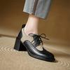Fashion 2025 New Spring/autumn Brogue Designs Cow Leather Woman Shoes Round Toe High Heel Women Pumps Shoes for Women Fashion Loafers