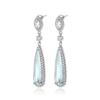 CAOSHI Beautiful Women's Long Dangle Earrings Elegant Light Blue Cubic Zirconia Wedding Romantic Jewelry Dance Party Accessories