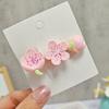 2Pcs Hairpin Soft Polymer Clay Peach Blossom Hair Clips Lightweight Non-Slip Pink Floral Design Hair Pin Hanfu Hair Accessories