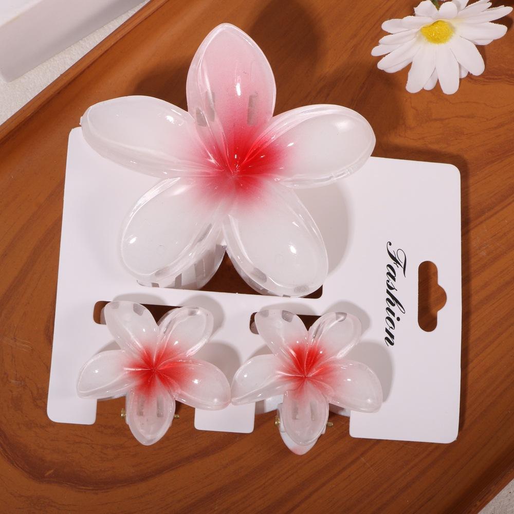 One Large and Two Small, Gradient Color Flower Hair Clip, Summer Fashion Casual Style Hair Accessory Perfect for Outings