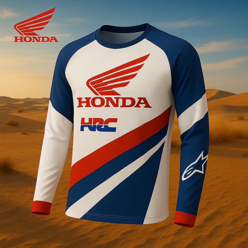 Honda 26 New Quick-Dry Men's Motorcycle Long Sleeve Breathable Riding T-Shirt Suitable for Off-Road Outdoor Riding
