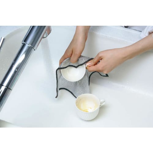 Scratch-Free Dishwashing Mesh Cloths, Set of 3, Silver, F8967