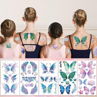 10sheets Colorful Butterfly Tattoo Stickers For Face Hand Body Temporary Fake Waterproof Tattoo Stickers Girls Creative Gifts