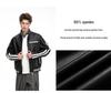 Herren Trendy Lederjacke mit Stehkragen - Lockere Passform, Lässig, Modisch, Bequemes Gewebe mit Schlichtem Linienmuster.