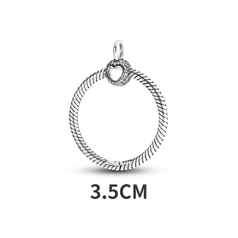 Silver Color O Pendant Moments Pave O Pendant Dangle Charms Fit Original Cable Chain Necklace Fashion Women Jewelry Making Gift