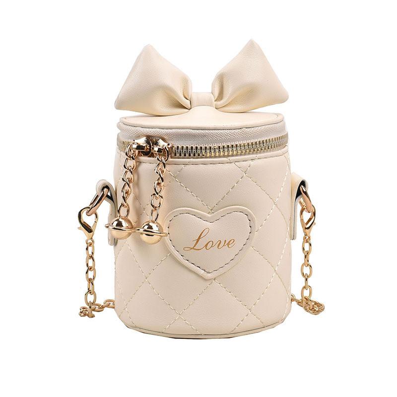 

Stylish And Cute Children s Crossbody Bag With Bowknot Embroidery For Girls And Boys білий