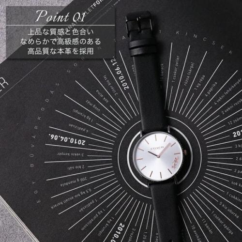 MOD Smooth Leather Strap, 20mm, Black with Silver Buckle, Antique-Style Watch Band, Tarnished