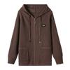 Spring and Autumn Hooded Knitted Cardigan Women's Zipper Hooded Sweater Jacket Top