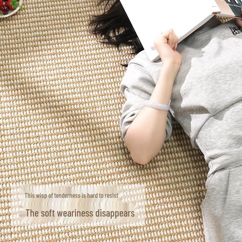 Covor de Living Imitație Sisal Rezistent la Pete Antiderapant cu Design Labă de Pisică