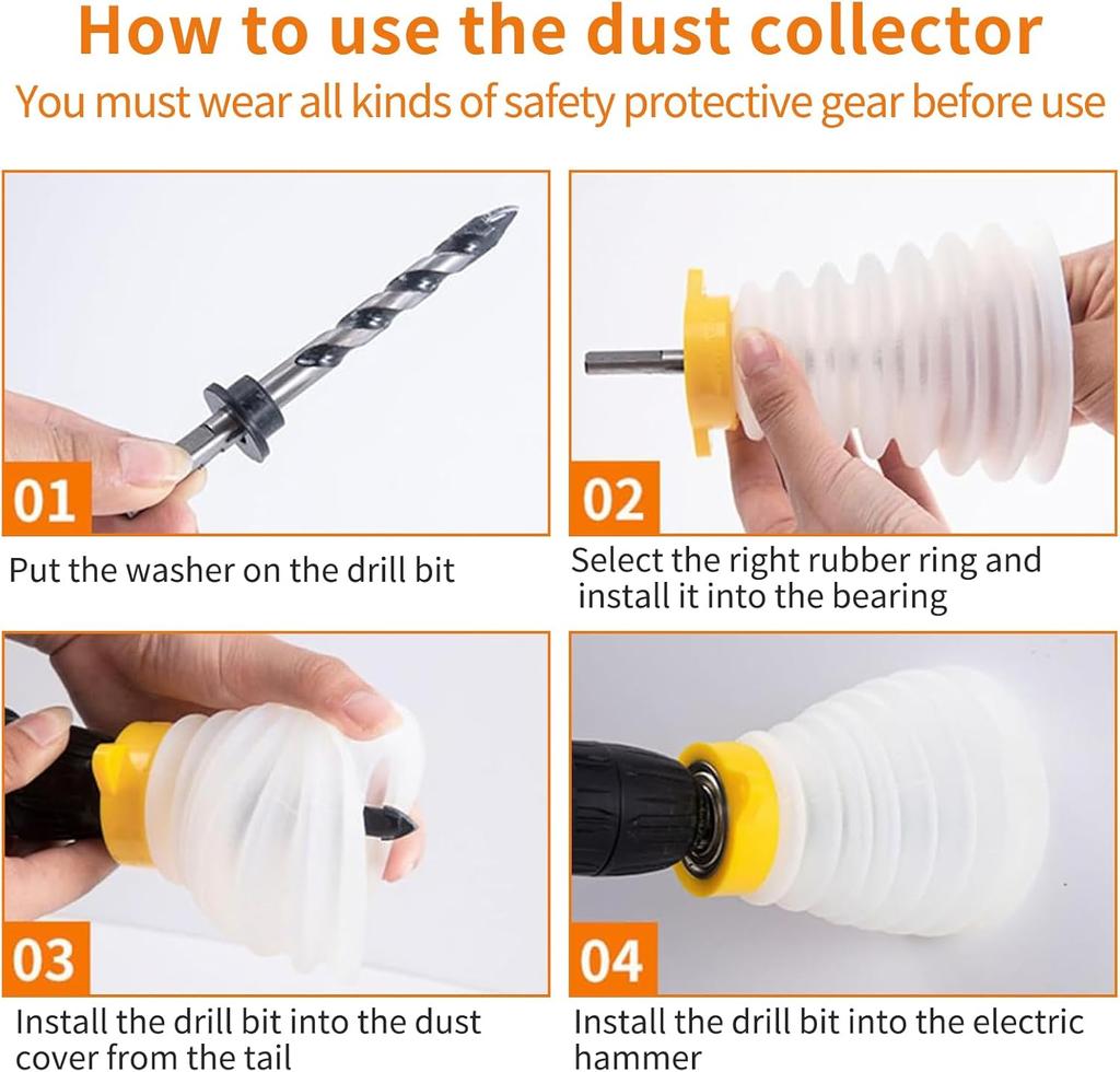 Drill Dust Cover Collector Scalable Rubber Dustproof Dust Bowl Device Power Tool Utility Accessories for Electric Hammer