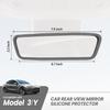 Car Rear View Mirror Silicone Protector Cover, Compatible with Model 3/Y, Auto Interior Mirror Decoration Frame, Car Accessories (Gray)