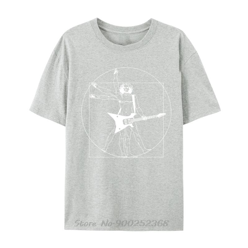 Vitruvianischer Gitarrenspieler Leonardo Da Vinci Vitruvianisches T-Shirt Übergroßes Fitness-T-Shirt Herren Baumwoll-T-Shirts Oberteile Mode-T-Shirt