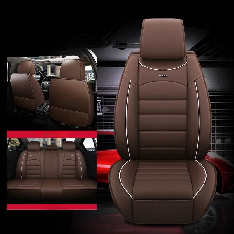 Full-Coverage Car Seat Cover, Wear-Resistant Faux Leather Car Seat Cover, 5-Seater Car Cushion, Full Car 5-Seater Full Faux Leather Cover