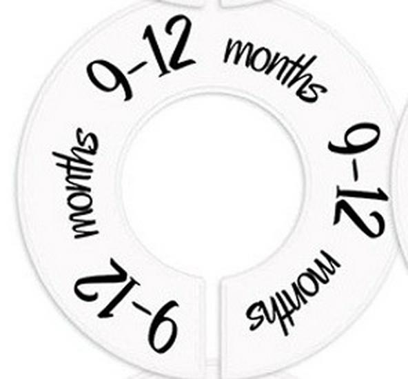 Double-Sided Baby Size Closet Dividers, Plastic, 9cm Outer, 4cm Inner Diameter