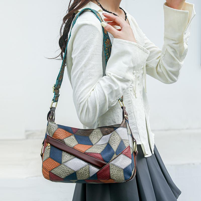 Muttertasche Großraum-Nähte Pendlertasche Weiche Ledertasche mit mehreren Taschen Damen-Umhängetasche