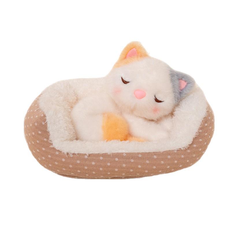 Calico Cat Lamb Nap Nest Plush Toy - Cute and Healing Desk Companion Doll