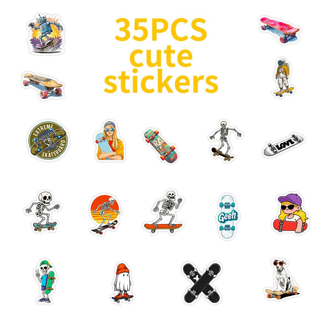 56 Autocolante Graffiti Desene Animate Skateboard Frumoase Decorațiuni Personalitate Telefon Mobil Mașină Autocolante Impermeabile