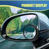 Craedli 2PCS 2" Round Blind Spot Car Mirrors, HD Glass Convex Mirror with Frame, 360° Adjustable Automotive Rearview Mirror, Self-Adhesive Wide
