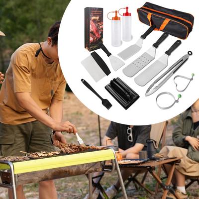 Grillspatel-Set, Flachgrill-Zubehör-Grillset, BBQ-Grillwerkzeug-Set für