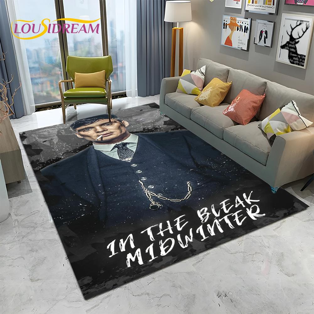 HD Tommy Shelby 3D P-Peaky Blinders Carpet Rug for Home Living Room Bedroom Sofa Doormat Decor,kids Area Rug Non-slip Floor Mat