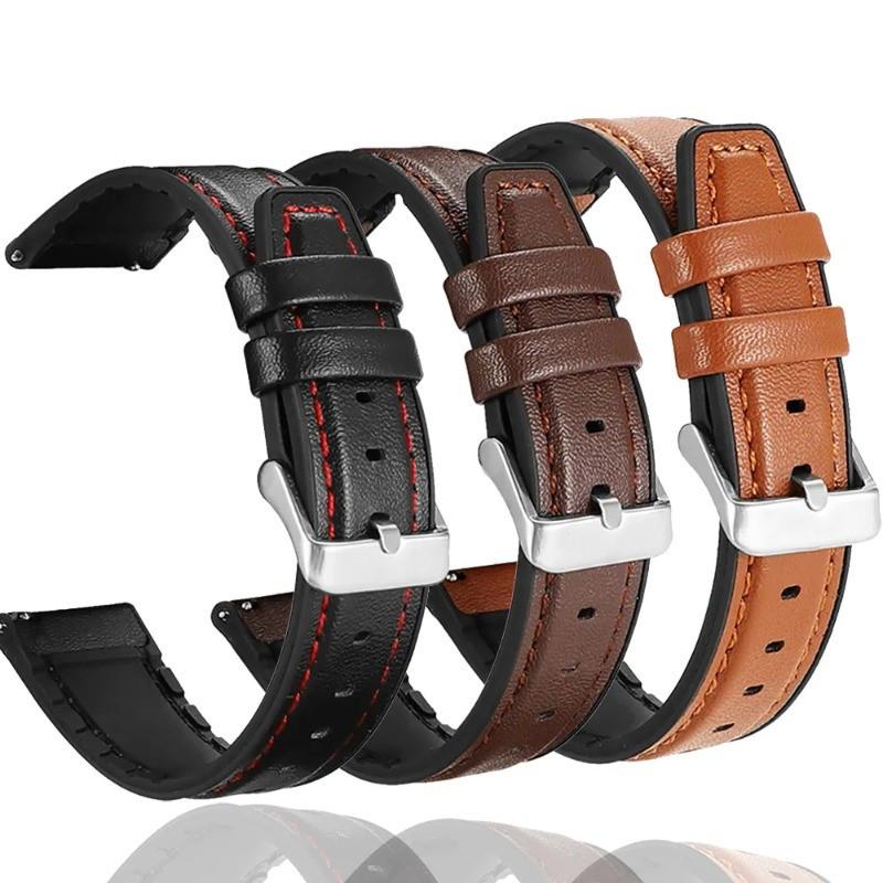 Leather+Silicone Band Watchband with TPU Soft Shell for Huami Amazfit Bip 6 Bip5 Bip 5 Unity