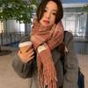 Xiaomi fall/winter cozy faux cashmere scarf - women's warm retro long shawl, korean style ins cold weather neck warmer for men