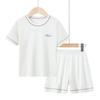 Summer Kids' Modal Pajamas Set: Short Sleeve & Shorts, Parent-Child Matching Homewear, Boys & Girls, Air Conditioning Suit