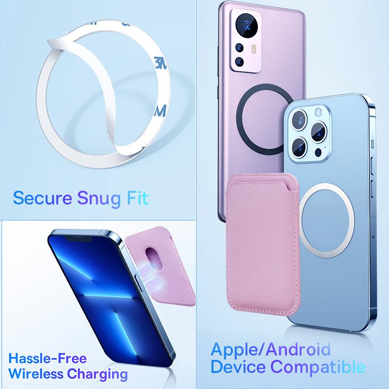 For Magsafe For iPhone 16 15 14 13 12 11 8 Magnetic Wallet Leather Compatible For Samsung Huawei Card Holder with MagSafe Magnet