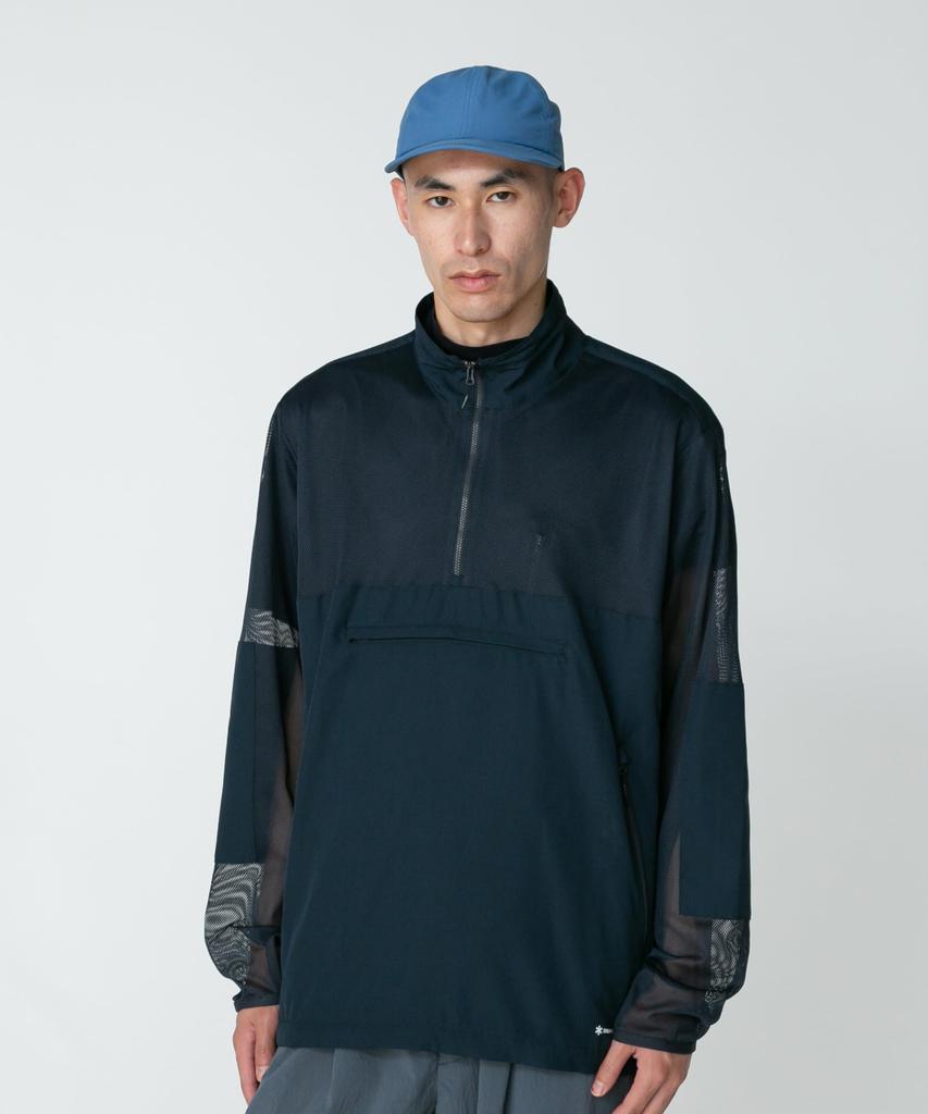 Snow Peak Insect Shield Mesh Pullover Size Perfect for and Outdoor Jacket, XL, Navy, JK-25SU011, Festivals, Camping, Activities.