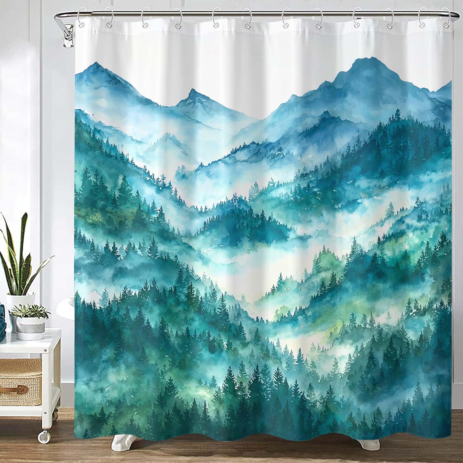 

Забавная шторка для душа с котиком, листья растений, шторки для душа с животными для ванной комнаты, стильный набор шторок для душа с 12 крючками 72×72 дюйма 120x180cm