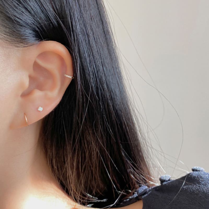 Taupe [Exclusive] 14k Gold Daily Layering Set - Hoop Earrings & Piercing