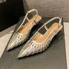 French Hollow Bag Head Sandals Women's Summer New Thin Temperament Special-shaped Heel Niche Design Roman Shoes Platform Heels