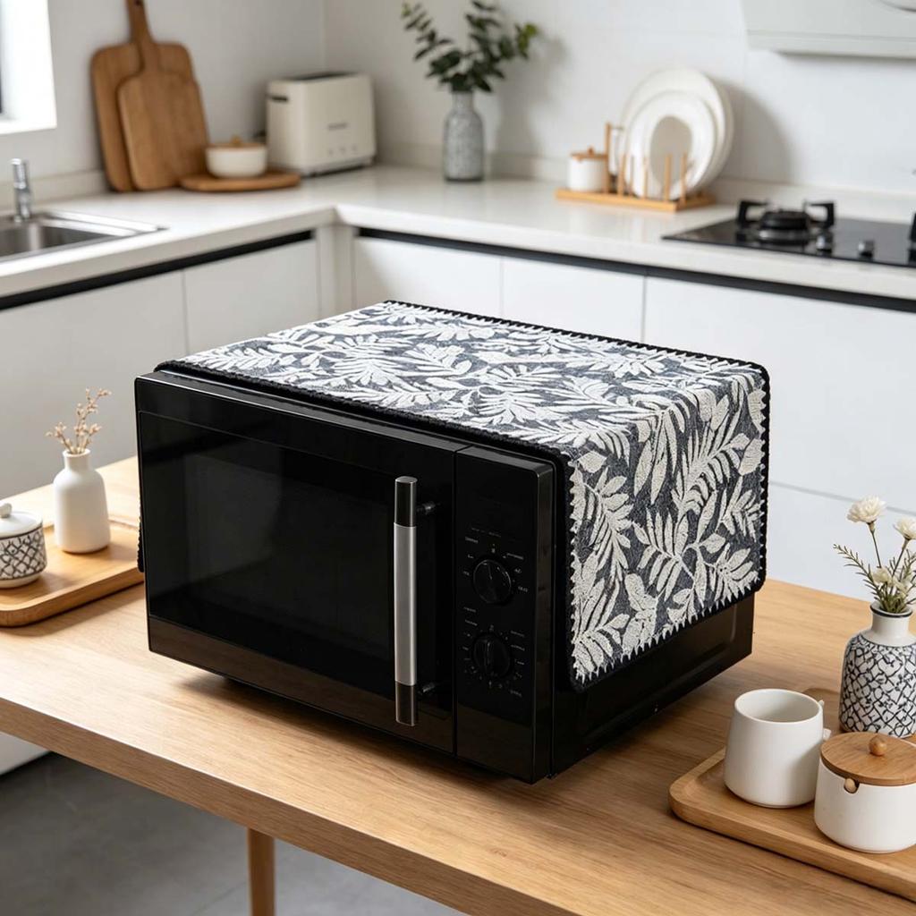 30x90cm Easy to Install Cotton Linen Microwave Dust Cover Anti Dust Cover