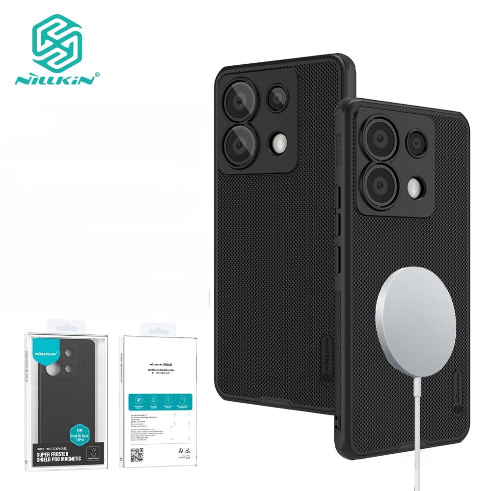 

Магнитный чехол Nillkin Hard Shield Pro для телефона POCO X6 5G для Redmi Note 13 Pro, противоударный чехол с защитой от отпечатков пальцев, задняя крышка For Poco X6 чёрный