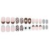 Short Oval Press On Nail With Mixed Pattern Art, Leopard Star Dot Stripe False Nail Set, 10Piece Manicure Kit for Party
