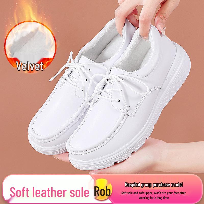 2023 Women's Soft Sole Lightweight Nurse Shoes - Comfortable, Breathable, Flat Casuals In White & Black.