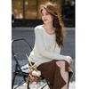 ITISF4 Women's Korean Style Faux Two-Piece Drawstring Knit Top