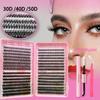 Natural Cluster Feather Lash Kit Segmented Eyelash Lash Glue Eyelash Grafting Kit Lash Extension Essential With Mix Effortless