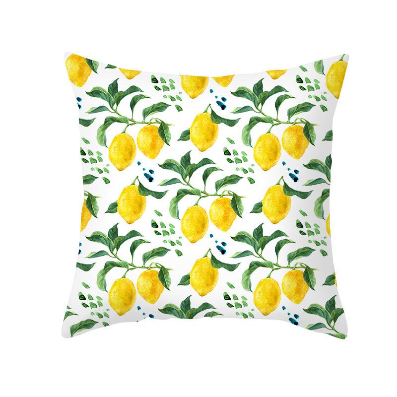 Summer Fruit Cushion Cover Chartreuse Pillowcase Lemon Letter Decoration  Sofa  Nordic Home