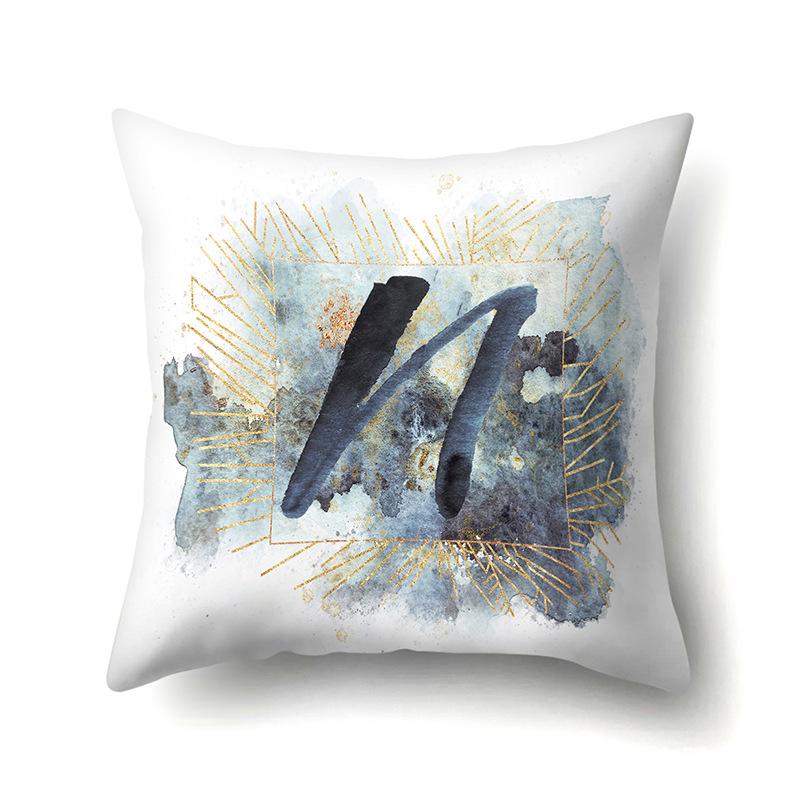 Polyester Pillowcase Home Car Decoration Printing Pillowcase 26 English Letters Sofa Cushion Cover