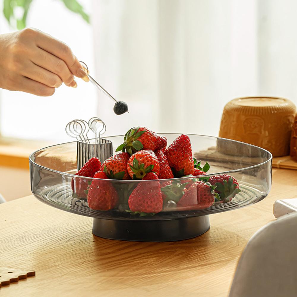 Clear Fruit Drain Tray With Removable Base Reusable Easy Cleaning Candys Container For Living Room