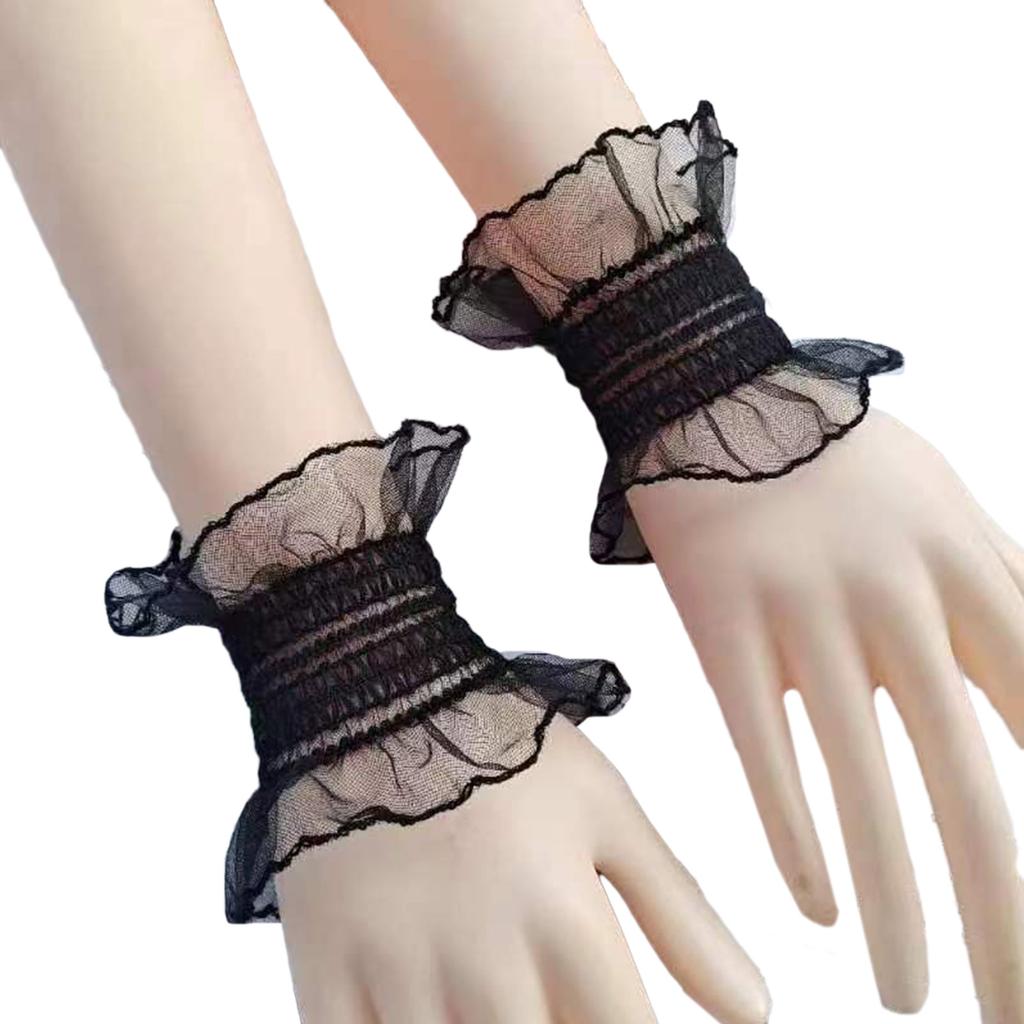 Decorative Wrist Cuffs for Woman Elastic Cuffs Lace Decorate Shirt Sleeve Cuffs Summer Wrist Sunproof Accessories