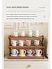 Solid Wood Multi-layer Teacup Display & Storage Rack for Desktop or Countertop