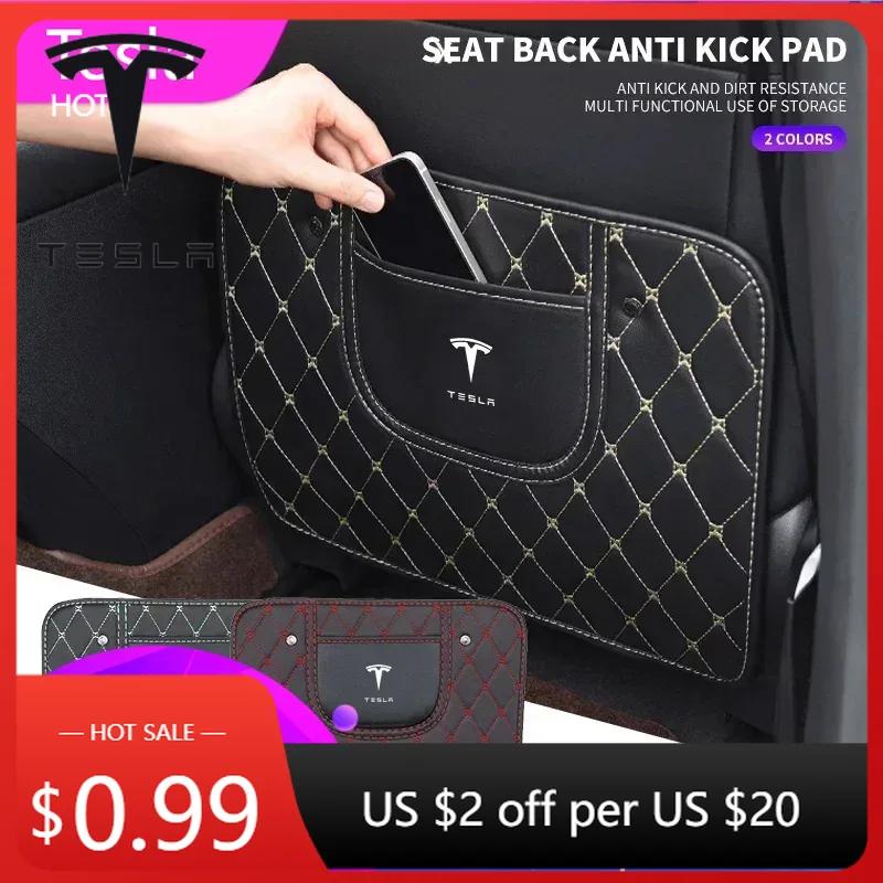 Car Sticker 2025 New Tesla Car Seat Anti-kick Pad Accessories For Tesla Model 3 Model Y S Auto Styling Decorates Seat Back Prote